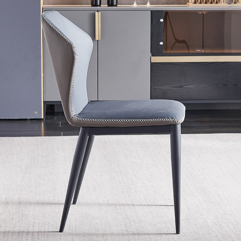 Contemporary Style Armless Wingback Chair Leather Dining Chairs Clearhalo ' kitchen&dining_furn' 'Dining Chairs' 'Dining Tables & Seating' 'dining_chair' 'furn' 'furn_dining_chair' 'Furniture' 'furniture_dining_chair' 'Kitchen & Dining Furniture' 'kitchen' 4330563