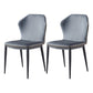 Contemporary Style Armless Wingback Chair Leather Dining Chairs Blue 2 Piece Set Clearhalo ' kitchen&dining_furn' 'Dining Chairs' 'Dining Tables & Seating' 'dining_chair' 'furn' 'furn_dining_chair' 'Furniture' 'furniture_dining_chair' 'Kitchen & Dining Furniture' 'kitchen' 4330564