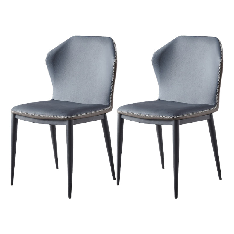 Contemporary Style Armless Wingback Chair Leather Dining Chairs Blue 2 Piece Set Clearhalo ' kitchen&dining_furn' 'Dining Chairs' 'Dining Tables & Seating' 'dining_chair' 'furn' 'furn_dining_chair' 'Furniture' 'furniture_dining_chair' 'Kitchen & Dining Furniture' 'kitchen' 4330564
