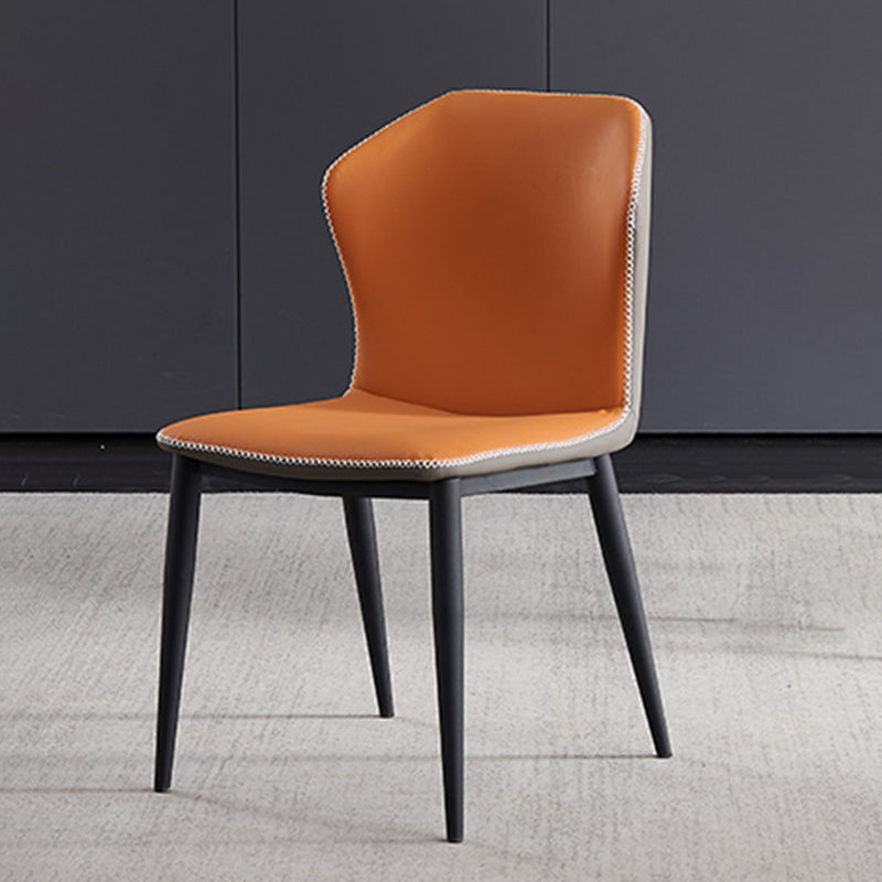 Contemporary Style Armless Wingback Chair Leather Dining Chairs Clearhalo ' kitchen&dining_furn' 'Dining Chairs' 'Dining Tables & Seating' 'dining_chair' 'furn' 'furn_dining_chair' 'Furniture' 'furniture_dining_chair' 'Kitchen & Dining Furniture' 'kitchen' 4330566