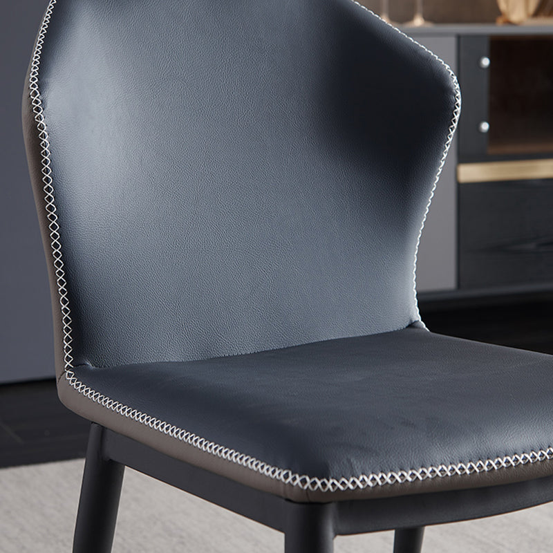 Contemporary Style Armless Wingback Chair Leather Dining Chairs Clearhalo ' kitchen&dining_furn' 'Dining Chairs' 'Dining Tables & Seating' 'dining_chair' 'furn' 'furn_dining_chair' 'Furniture' 'furniture_dining_chair' 'Kitchen & Dining Furniture' 'kitchen' 4330568