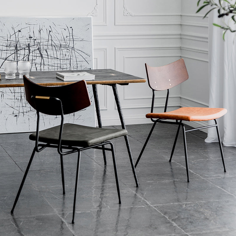 Contemporary Style Dining Chairs Armless Open Back Chair with Metal Legs Clearhalo ' kitchen&dining_furn' 'Dining Chairs' 'Dining Tables & Seating' 'dining_chair' 'furn' 'furn_dining_chair' 'Furniture' 'furniture_dining_chair' 'Kitchen & Dining Furniture' 'kitchen' 4330577