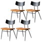 Contemporary Style Dining Chairs Armless Open Back Chair with Metal Legs Black-Brown 4 Piece Set Clearhalo ' kitchen&dining_furn' 'Dining Chairs' 'Dining Tables & Seating' 'dining_chair' 'furn' 'furn_dining_chair' 'Furniture' 'furniture_dining_chair' 'Kitchen & Dining Furniture' 'kitchen' 4330585