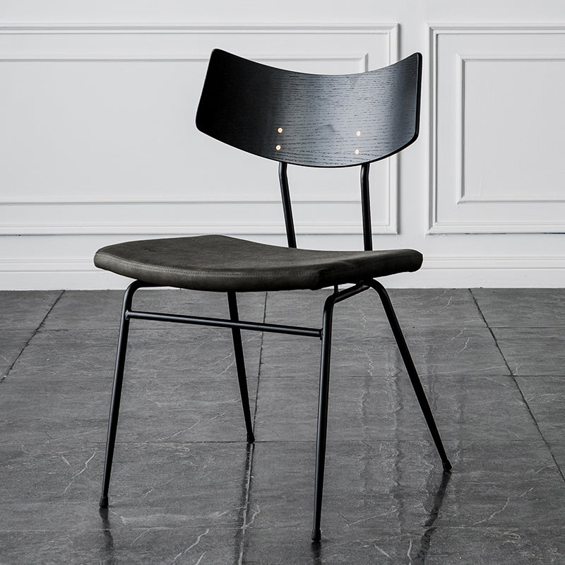 Contemporary Style Dining Chairs Armless Open Back Chair with Metal Legs Black Green 1 Piece Clearhalo ' kitchen&dining_furn' 'Dining Chairs' 'Dining Tables & Seating' 'dining_chair' 'furn' 'furn_dining_chair' 'Furniture' 'furniture_dining_chair' 'Kitchen & Dining Furniture' 'kitchen' 4330593