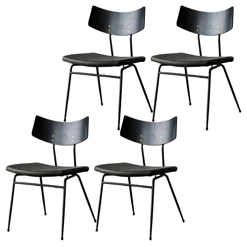 Contemporary Style Dining Chairs Armless Open Back Chair with Metal Legs Black Green 4 Piece Set Clearhalo ' kitchen&dining_furn' 'Dining Chairs' 'Dining Tables & Seating' 'dining_chair' 'furn' 'furn_dining_chair' 'Furniture' 'furniture_dining_chair' 'Kitchen & Dining Furniture' 'kitchen' 4330596