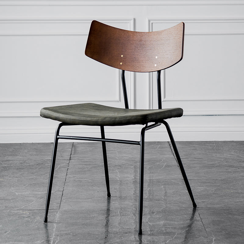 Contemporary Style Dining Chairs Armless Open Back Chair with Metal Legs Green 1 Piece Clearhalo ' kitchen&dining_furn' 'Dining Chairs' 'Dining Tables & Seating' 'dining_chair' 'furn' 'furn_dining_chair' 'Furniture' 'furniture_dining_chair' 'Kitchen & Dining Furniture' 'kitchen' 4330600