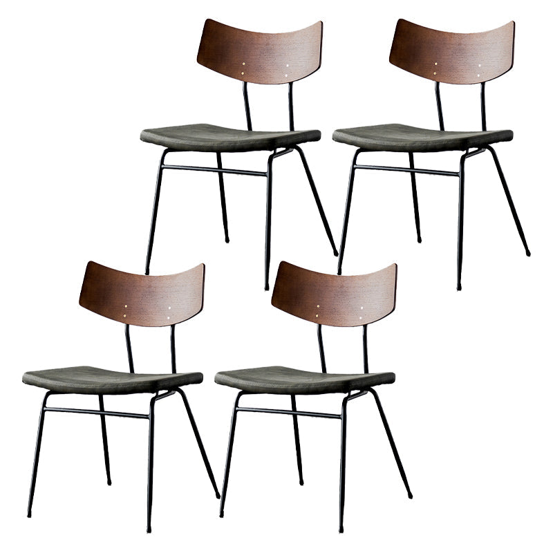 Contemporary Style Dining Chairs Armless Open Back Chair with Metal Legs Green 4 Piece Set Clearhalo ' kitchen&dining_furn' 'Dining Chairs' 'Dining Tables & Seating' 'dining_chair' 'furn' 'furn_dining_chair' 'Furniture' 'furniture_dining_chair' 'Kitchen & Dining Furniture' 'kitchen' 4330602
