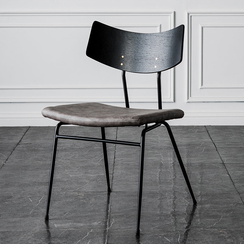 Contemporary Style Dining Chairs Armless Open Back Chair with Metal Legs Grey 1 Piece Clearhalo ' kitchen&dining_furn' 'Dining Chairs' 'Dining Tables & Seating' 'dining_chair' 'furn' 'furn_dining_chair' 'Furniture' 'furniture_dining_chair' 'Kitchen & Dining Furniture' 'kitchen' 4330603