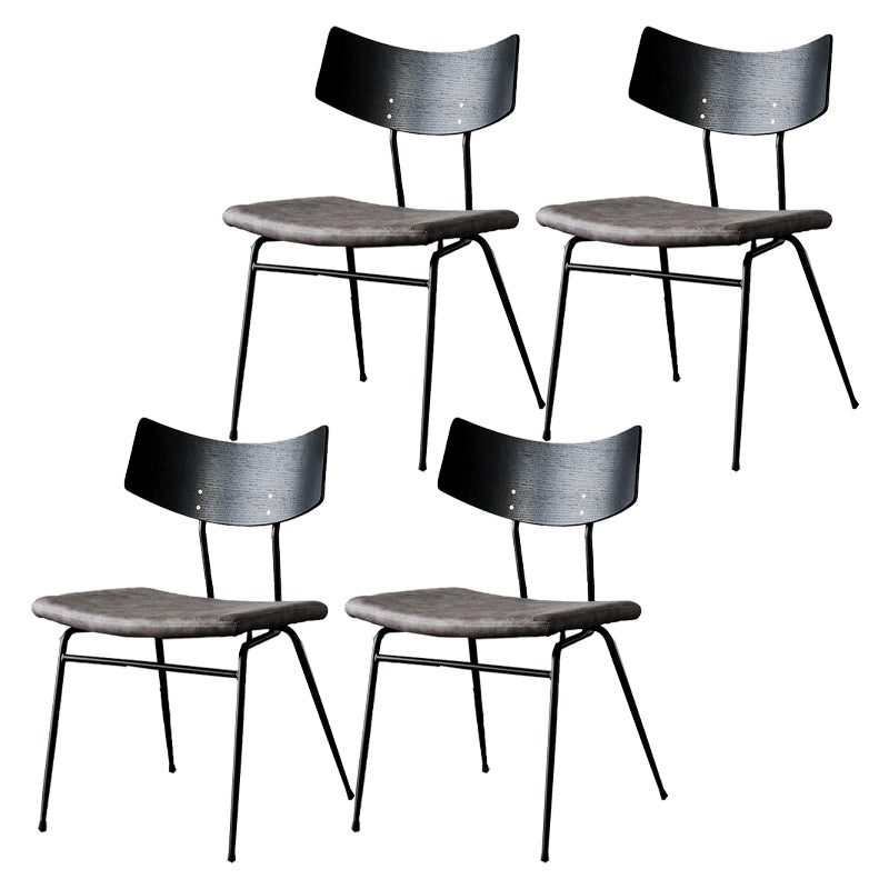 Contemporary Style Dining Chairs Armless Open Back Chair with Metal Legs Grey 4 Piece Set Clearhalo ' kitchen&dining_furn' 'Dining Chairs' 'Dining Tables & Seating' 'dining_chair' 'furn' 'furn_dining_chair' 'Furniture' 'furniture_dining_chair' 'Kitchen & Dining Furniture' 'kitchen' 4330605