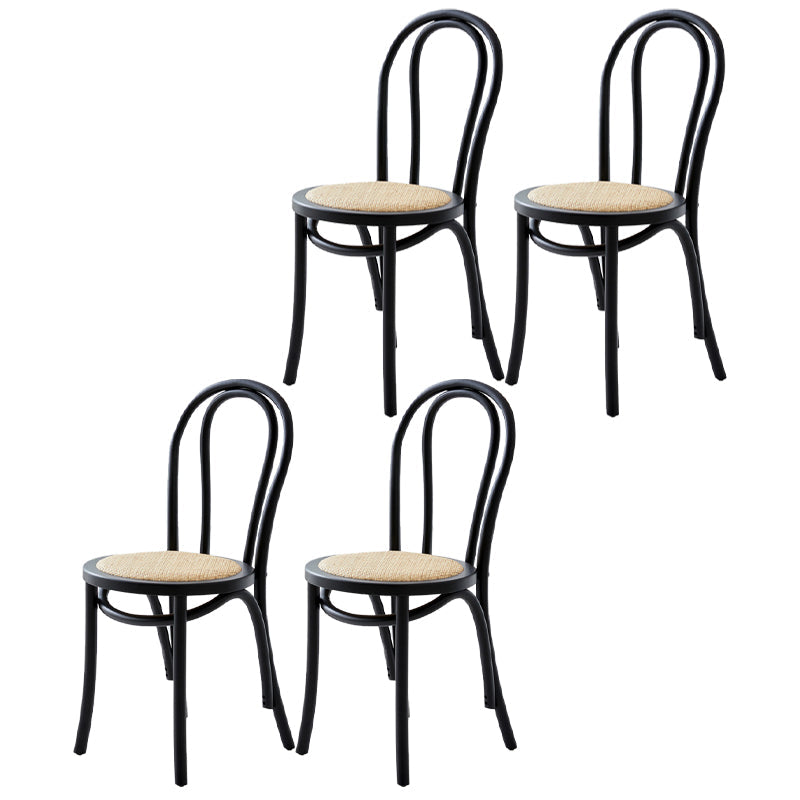 Modern Wood Dining Room Chair Armless Open Back Dining Side Chair for Home Use Black 4 Piece Set Clearhalo ' kitchen&dining_furn' 'Dining Chairs' 'Dining Tables & Seating' 'dining_chair' 'furn' 'furn_dining_chair' 'Furniture' 'furniture_dining_chair' 'Kitchen & Dining Furniture' 'kitchen' 4330618