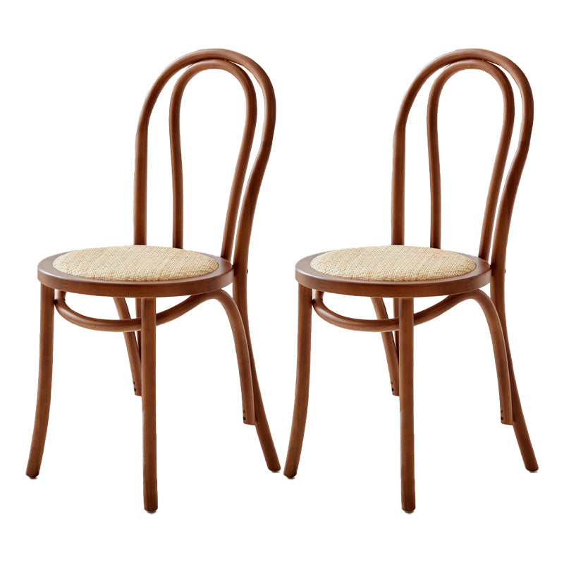 Modern Wood Dining Room Chair Armless Open Back Dining Side Chair for Home Use Walnut 2 Piece Set Clearhalo ' kitchen&dining_furn' 'Dining Chairs' 'Dining Tables & Seating' 'dining_chair' 'furn' 'furn_dining_chair' 'Furniture' 'furniture_dining_chair' 'Kitchen & Dining Furniture' 'kitchen' 4330622