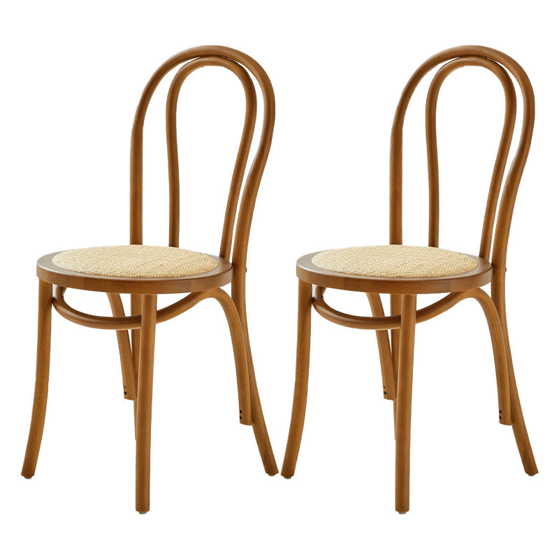 Modern Wood Dining Room Chair Armless Open Back Dining Side Chair for Home Use Brown 2 Piece Set Clearhalo ' kitchen&dining_furn' 'Dining Chairs' 'Dining Tables & Seating' 'dining_chair' 'furn' 'furn_dining_chair' 'Furniture' 'furniture_dining_chair' 'Kitchen & Dining Furniture' 'kitchen' 4330626