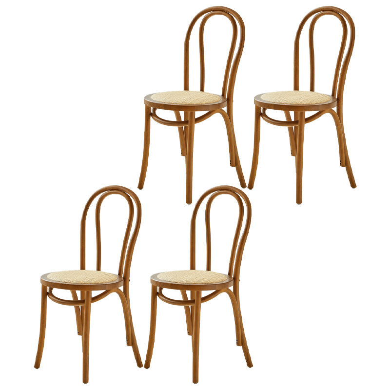 Modern Wood Dining Room Chair Armless Open Back Dining Side Chair for Home Use Brown 4 Piece Set Clearhalo ' kitchen&dining_furn' 'Dining Chairs' 'Dining Tables & Seating' 'dining_chair' 'furn' 'furn_dining_chair' 'Furniture' 'furniture_dining_chair' 'Kitchen & Dining Furniture' 'kitchen' 4330627