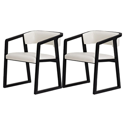 Home Wood Traditional Dining Chair Open Back Dining Side Chair with Arm White Clearhalo ' kitchen&dining_furn' 'Dining Chairs' 'Dining Tables & Seating' 'dining_chair' 'furn' 'furn_dining_chair' 'Furniture' 'furniture_dining_chair' 'Kitchen & Dining Furniture' 'kitchen' 4330633