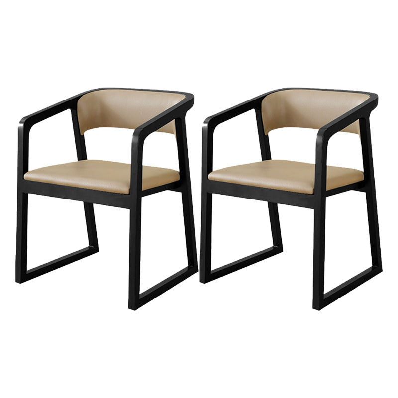 Home Wood Traditional Dining Chair Open Back Dining Side Chair with Arm Off-White Clearhalo ' kitchen&dining_furn' 'Dining Chairs' 'Dining Tables & Seating' 'dining_chair' 'furn' 'furn_dining_chair' 'Furniture' 'furniture_dining_chair' 'Kitchen & Dining Furniture' 'kitchen' 4330634