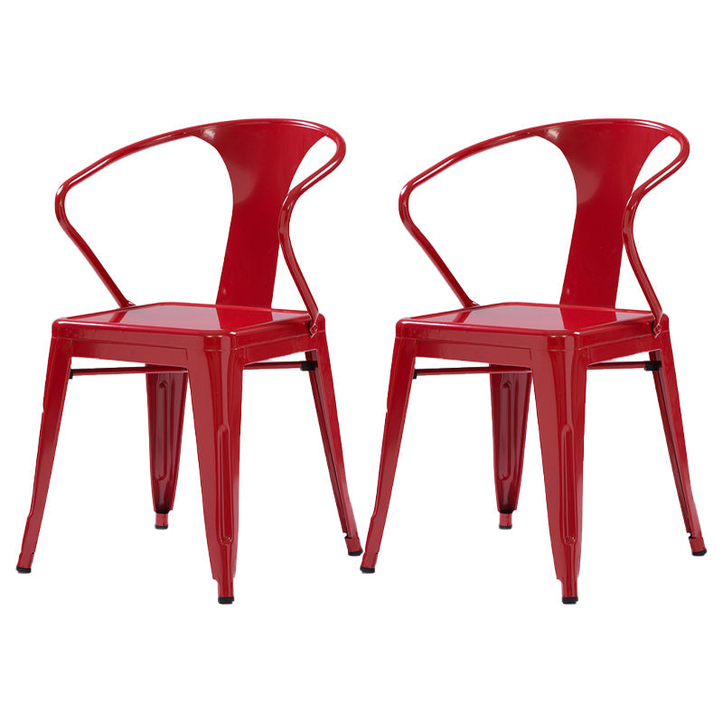 Industrial Metal Dining Room Chair Slat Back Side Chair for Restaurant Use Red 2 Piece Set Clearhalo ' kitchen&dining_furn' 'Dining Chairs' 'Dining Tables & Seating' 'dining_chair' 'furn' 'furn_dining_chair' 'Furniture' 'furniture_dining_chair' 'Kitchen & Dining Furniture' 'kitchen' 4330645