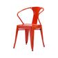 Industrial Metal Dining Room Chair Slat Back Side Chair for Restaurant Use Orange-Red 1 Piece Clearhalo ' kitchen&dining_furn' 'Dining Chairs' 'Dining Tables & Seating' 'dining_chair' 'furn' 'furn_dining_chair' 'Furniture' 'furniture_dining_chair' 'Kitchen & Dining Furniture' 'kitchen' 4330649