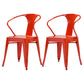 Industrial Metal Dining Room Chair Slat Back Side Chair for Restaurant Use Orange-Red 2 Piece Set Clearhalo ' kitchen&dining_furn' 'Dining Chairs' 'Dining Tables & Seating' 'dining_chair' 'furn' 'furn_dining_chair' 'Furniture' 'furniture_dining_chair' 'Kitchen & Dining Furniture' 'kitchen' 4330651
