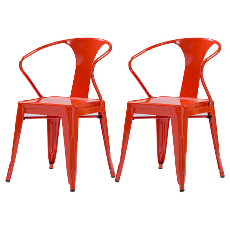 Industrial Metal Dining Room Chair Slat Back Side Chair for Restaurant Use Orange-Red 2 Piece Set Clearhalo ' kitchen&dining_furn' 'Dining Chairs' 'Dining Tables & Seating' 'dining_chair' 'furn' 'furn_dining_chair' 'Furniture' 'furniture_dining_chair' 'Kitchen & Dining Furniture' 'kitchen' 4330651