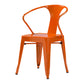 Industrial Metal Dining Room Chair Slat Back Side Chair for Restaurant Use Orange 1 Piece Clearhalo ' kitchen&dining_furn' 'Dining Chairs' 'Dining Tables & Seating' 'dining_chair' 'furn' 'furn_dining_chair' 'Furniture' 'furniture_dining_chair' 'Kitchen & Dining Furniture' 'kitchen' 4330655