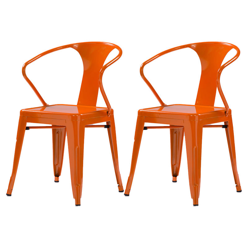 Industrial Metal Dining Room Chair Slat Back Side Chair for Restaurant Use Orange 2 Piece Set Clearhalo ' kitchen&dining_furn' 'Dining Chairs' 'Dining Tables & Seating' 'dining_chair' 'furn' 'furn_dining_chair' 'Furniture' 'furniture_dining_chair' 'Kitchen & Dining Furniture' 'kitchen' 4330657