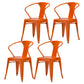 Industrial Metal Dining Room Chair Slat Back Side Chair for Restaurant Use Orange 4 Piece Set Clearhalo ' kitchen&dining_furn' 'Dining Chairs' 'Dining Tables & Seating' 'dining_chair' 'furn' 'furn_dining_chair' 'Furniture' 'furniture_dining_chair' 'Kitchen & Dining Furniture' 'kitchen' 4330659