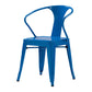 Industrial Metal Dining Room Chair Slat Back Side Chair for Restaurant Use Blue 1 Piece Clearhalo ' kitchen&dining_furn' 'Dining Chairs' 'Dining Tables & Seating' 'dining_chair' 'furn' 'furn_dining_chair' 'Furniture' 'furniture_dining_chair' 'Kitchen & Dining Furniture' 'kitchen' 4330661