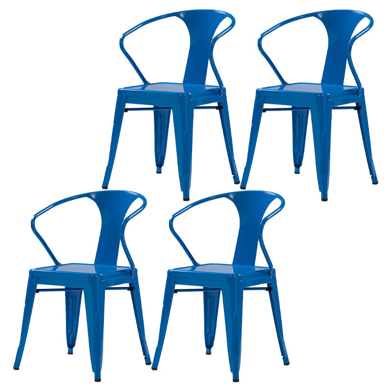 Industrial Metal Dining Room Chair Slat Back Side Chair for Restaurant Use Blue 4 Piece Set Clearhalo ' kitchen&dining_furn' 'Dining Chairs' 'Dining Tables & Seating' 'dining_chair' 'furn' 'furn_dining_chair' 'Furniture' 'furniture_dining_chair' 'Kitchen & Dining Furniture' 'kitchen' 4330663