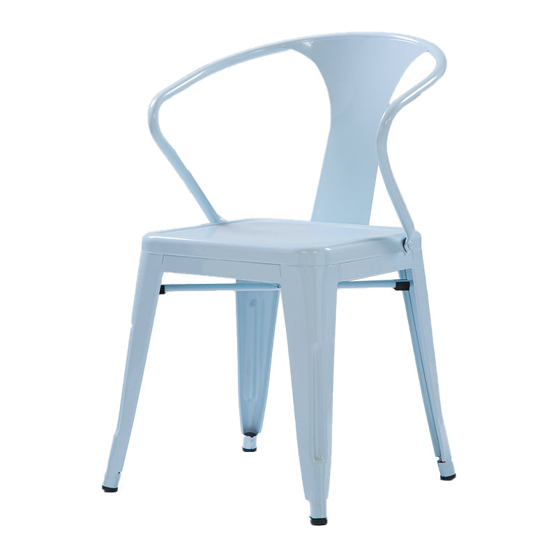 Industrial Metal Dining Room Chair Slat Back Side Chair for Restaurant Use Light Blue 1 Piece Clearhalo ' kitchen&dining_furn' 'Dining Chairs' 'Dining Tables & Seating' 'dining_chair' 'furn' 'furn_dining_chair' 'Furniture' 'furniture_dining_chair' 'Kitchen & Dining Furniture' 'kitchen' 4330664