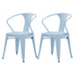 Industrial Metal Dining Room Chair Slat Back Side Chair for Restaurant Use Light Blue 2 Piece Set Clearhalo ' kitchen&dining_furn' 'Dining Chairs' 'Dining Tables & Seating' 'dining_chair' 'furn' 'furn_dining_chair' 'Furniture' 'furniture_dining_chair' 'Kitchen & Dining Furniture' 'kitchen' 4330665