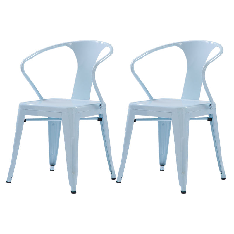 Industrial Metal Dining Room Chair Slat Back Side Chair for Restaurant Use Light Blue 2 Piece Set Clearhalo ' kitchen&dining_furn' 'Dining Chairs' 'Dining Tables & Seating' 'dining_chair' 'furn' 'furn_dining_chair' 'Furniture' 'furniture_dining_chair' 'Kitchen & Dining Furniture' 'kitchen' 4330665
