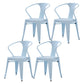 Industrial Metal Dining Room Chair Slat Back Side Chair for Restaurant Use Light Blue 4 Piece Set Clearhalo ' kitchen&dining_furn' 'Dining Chairs' 'Dining Tables & Seating' 'dining_chair' 'furn' 'furn_dining_chair' 'Furniture' 'furniture_dining_chair' 'Kitchen & Dining Furniture' 'kitchen' 4330666