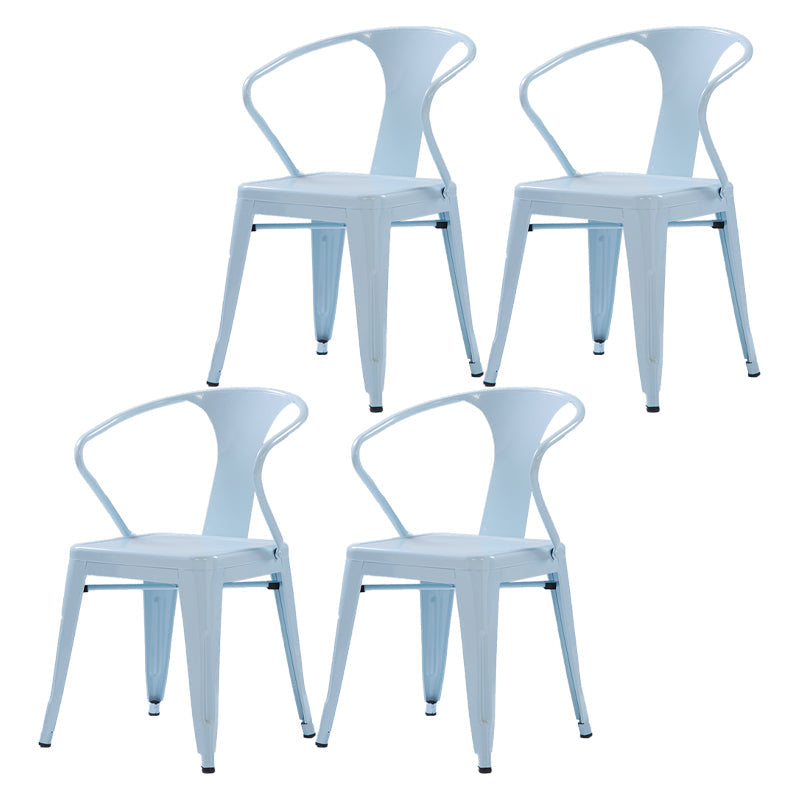 Industrial Metal Dining Room Chair Slat Back Side Chair for Restaurant Use Light Blue 4 Piece Set Clearhalo ' kitchen&dining_furn' 'Dining Chairs' 'Dining Tables & Seating' 'dining_chair' 'furn' 'furn_dining_chair' 'Furniture' 'furniture_dining_chair' 'Kitchen & Dining Furniture' 'kitchen' 4330666