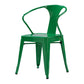 Industrial Metal Dining Room Chair Slat Back Side Chair for Restaurant Use Green 1 Piece Clearhalo ' kitchen&dining_furn' 'Dining Chairs' 'Dining Tables & Seating' 'dining_chair' 'furn' 'furn_dining_chair' 'Furniture' 'furniture_dining_chair' 'Kitchen & Dining Furniture' 'kitchen' 4330667