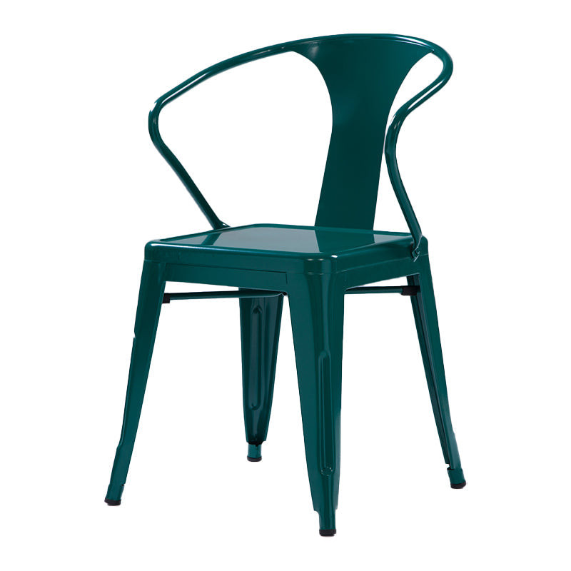 Industrial Metal Dining Room Chair Slat Back Side Chair for Restaurant Use Blackish Green 1 Piece Clearhalo ' kitchen&dining_furn' 'Dining Chairs' 'Dining Tables & Seating' 'dining_chair' 'furn' 'furn_dining_chair' 'Furniture' 'furniture_dining_chair' 'Kitchen & Dining Furniture' 'kitchen' 4330670