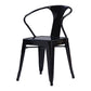 Industrial Metal Dining Room Chair Slat Back Side Chair for Restaurant Use Black 1 Piece Clearhalo ' kitchen&dining_furn' 'Dining Chairs' 'Dining Tables & Seating' 'dining_chair' 'furn' 'furn_dining_chair' 'Furniture' 'furniture_dining_chair' 'Kitchen & Dining Furniture' 'kitchen' 4330673
