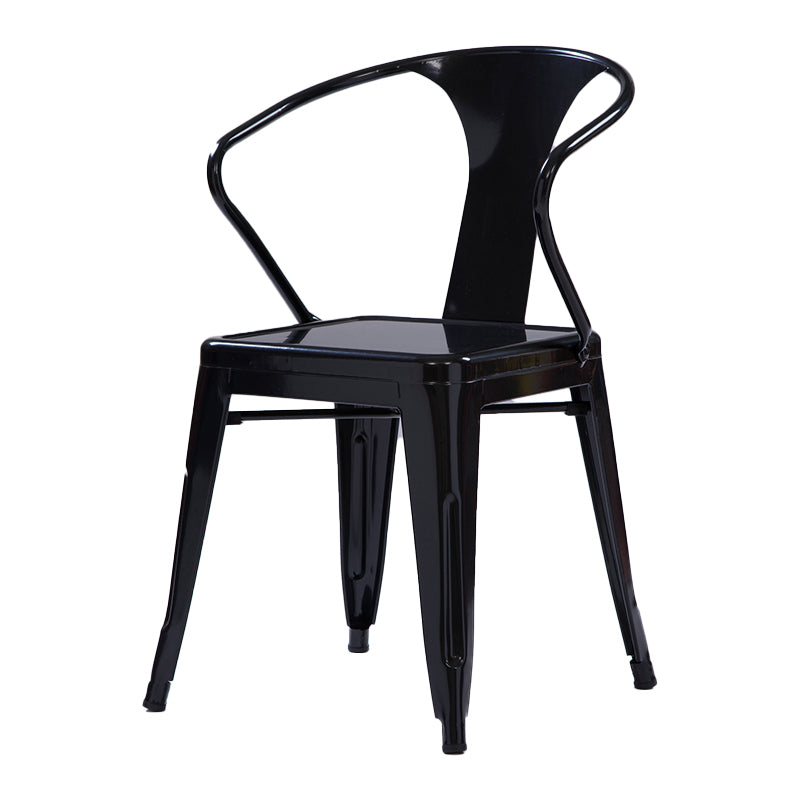 Industrial Metal Dining Room Chair Slat Back Side Chair for Restaurant Use Black 1 Piece Clearhalo ' kitchen&dining_furn' 'Dining Chairs' 'Dining Tables & Seating' 'dining_chair' 'furn' 'furn_dining_chair' 'Furniture' 'furniture_dining_chair' 'Kitchen & Dining Furniture' 'kitchen' 4330673