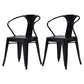 Industrial Metal Dining Room Chair Slat Back Side Chair for Restaurant Use Black 2 Piece Set Clearhalo ' kitchen&dining_furn' 'Dining Chairs' 'Dining Tables & Seating' 'dining_chair' 'furn' 'furn_dining_chair' 'Furniture' 'furniture_dining_chair' 'Kitchen & Dining Furniture' 'kitchen' 4330674