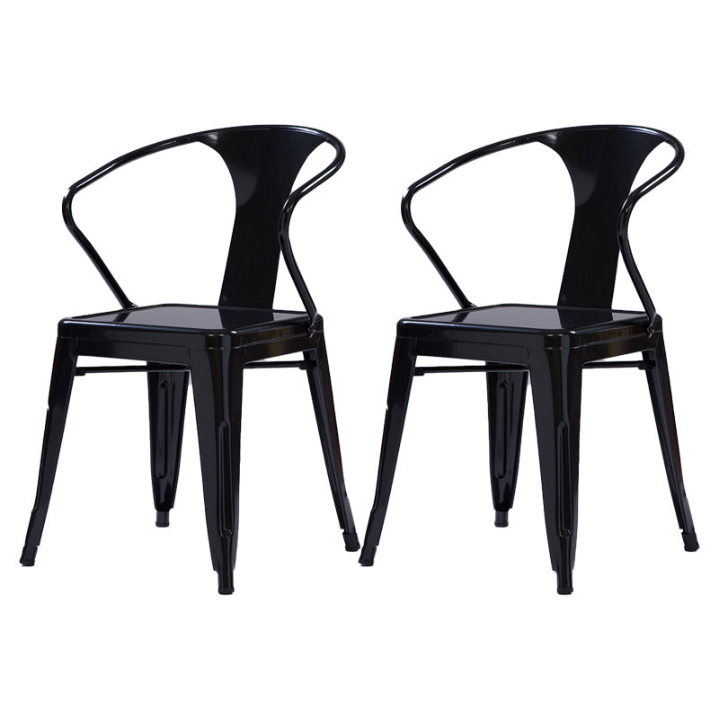 Industrial Metal Dining Room Chair Slat Back Side Chair for Restaurant Use Black 2 Piece Set Clearhalo ' kitchen&dining_furn' 'Dining Chairs' 'Dining Tables & Seating' 'dining_chair' 'furn' 'furn_dining_chair' 'Furniture' 'furniture_dining_chair' 'Kitchen & Dining Furniture' 'kitchen' 4330674