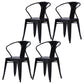 Industrial Metal Dining Room Chair Slat Back Side Chair for Restaurant Use Black 4 Piece Set Clearhalo ' kitchen&dining_furn' 'Dining Chairs' 'Dining Tables & Seating' 'dining_chair' 'furn' 'furn_dining_chair' 'Furniture' 'furniture_dining_chair' 'Kitchen & Dining Furniture' 'kitchen' 4330675
