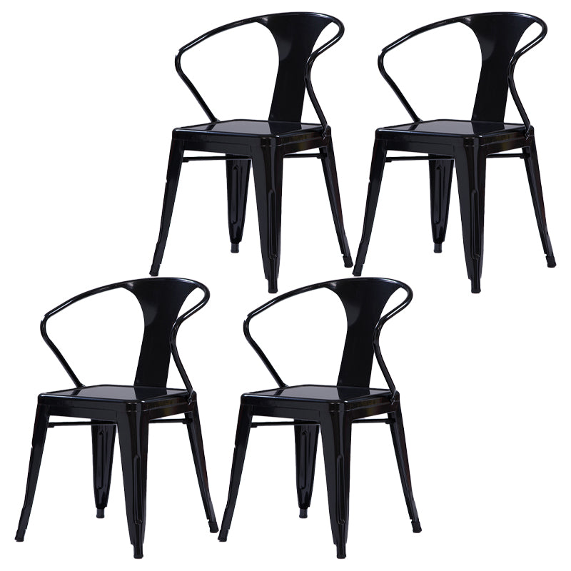 Industrial Metal Dining Room Chair Slat Back Side Chair for Restaurant Use Black 4 Piece Set Clearhalo ' kitchen&dining_furn' 'Dining Chairs' 'Dining Tables & Seating' 'dining_chair' 'furn' 'furn_dining_chair' 'Furniture' 'furniture_dining_chair' 'Kitchen & Dining Furniture' 'kitchen' 4330675