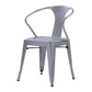Industrial Metal Dining Room Chair Slat Back Side Chair for Restaurant Use Silver Gray 1 Piece Clearhalo ' kitchen&dining_furn' 'Dining Chairs' 'Dining Tables & Seating' 'dining_chair' 'furn' 'furn_dining_chair' 'Furniture' 'furniture_dining_chair' 'Kitchen & Dining Furniture' 'kitchen' 4330676