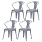 Industrial Metal Dining Room Chair Slat Back Side Chair for Restaurant Use Silver Gray 4 Piece Set Clearhalo ' kitchen&dining_furn' 'Dining Chairs' 'Dining Tables & Seating' 'dining_chair' 'furn' 'furn_dining_chair' 'Furniture' 'furniture_dining_chair' 'Kitchen & Dining Furniture' 'kitchen' 4330678