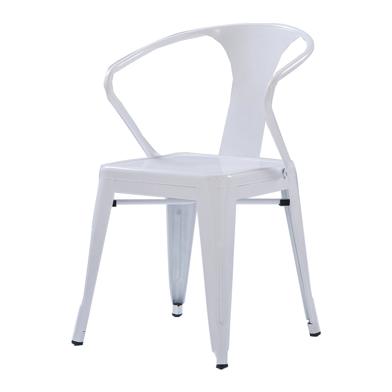 Industrial Metal Dining Room Chair Slat Back Side Chair for Restaurant Use White 1 Piece Clearhalo ' kitchen&dining_furn' 'Dining Chairs' 'Dining Tables & Seating' 'dining_chair' 'furn' 'furn_dining_chair' 'Furniture' 'furniture_dining_chair' 'Kitchen & Dining Furniture' 'kitchen' 4330679