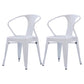 Industrial Metal Dining Room Chair Slat Back Side Chair for Restaurant Use White 2 Piece Set Clearhalo ' kitchen&dining_furn' 'Dining Chairs' 'Dining Tables & Seating' 'dining_chair' 'furn' 'furn_dining_chair' 'Furniture' 'furniture_dining_chair' 'Kitchen & Dining Furniture' 'kitchen' 4330680