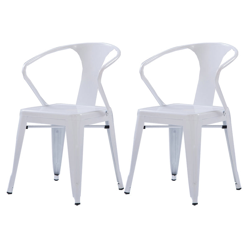 Industrial Metal Dining Room Chair Slat Back Side Chair for Restaurant Use White 2 Piece Set Clearhalo ' kitchen&dining_furn' 'Dining Chairs' 'Dining Tables & Seating' 'dining_chair' 'furn' 'furn_dining_chair' 'Furniture' 'furniture_dining_chair' 'Kitchen & Dining Furniture' 'kitchen' 4330680