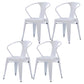 Industrial Metal Dining Room Chair Slat Back Side Chair for Restaurant Use White 4 Piece Set Clearhalo ' kitchen&dining_furn' 'Dining Chairs' 'Dining Tables & Seating' 'dining_chair' 'furn' 'furn_dining_chair' 'Furniture' 'furniture_dining_chair' 'Kitchen & Dining Furniture' 'kitchen' 4330681