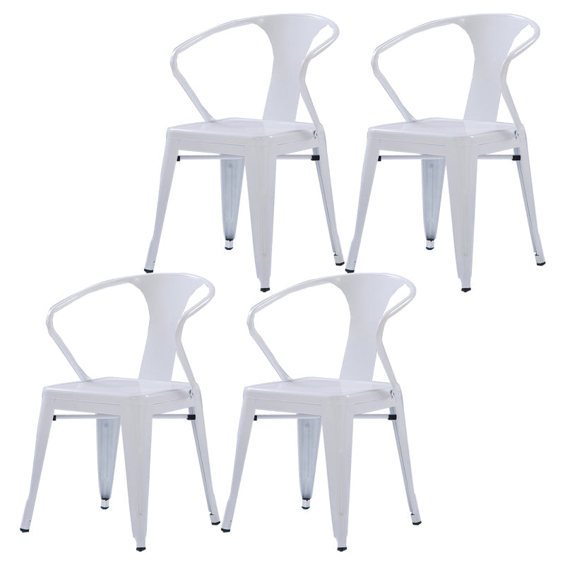 Industrial Metal Dining Room Chair Slat Back Side Chair for Restaurant Use White 4 Piece Set Clearhalo ' kitchen&dining_furn' 'Dining Chairs' 'Dining Tables & Seating' 'dining_chair' 'furn' 'furn_dining_chair' 'Furniture' 'furniture_dining_chair' 'Kitchen & Dining Furniture' 'kitchen' 4330681