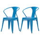 Industrial Metal Dining Room Chair Slat Back Side Chair for Restaurant Use Sky Blue 2 Piece Set Clearhalo ' kitchen&dining_furn' 'Dining Chairs' 'Dining Tables & Seating' 'dining_chair' 'furn' 'furn_dining_chair' 'Furniture' 'furniture_dining_chair' 'Kitchen & Dining Furniture' 'kitchen' 4330683
