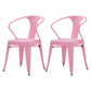 Industrial Metal Dining Room Chair Slat Back Side Chair for Restaurant Use Pink 2 Piece Set Clearhalo ' kitchen&dining_furn' 'Dining Chairs' 'Dining Tables & Seating' 'dining_chair' 'furn' 'furn_dining_chair' 'Furniture' 'furniture_dining_chair' 'Kitchen & Dining Furniture' 'kitchen' 4330686